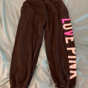 Black Victoria’s Secret Pink Cropped Sweatpants